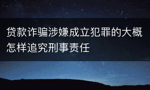 贷款诈骗涉嫌成立犯罪的大概怎样追究刑事责任