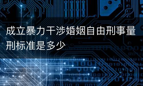 成立暴力干涉婚姻自由刑事量刑标准是多少
