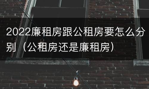 2022廉租房跟公租房要怎么分别（公租房还是廉租房）