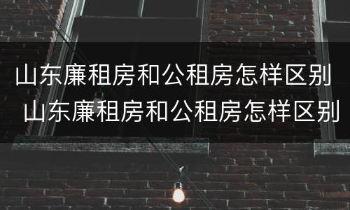 山东廉租房和公租房怎样区别 山东廉租房和公租房怎样区别的
