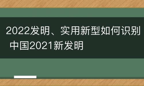 2022发明、实用新型如何识别 中国2021新发明