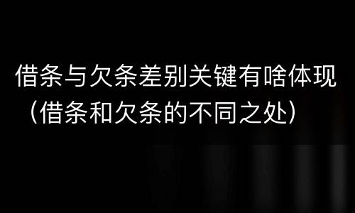 借条与欠条差别关键有啥体现（借条和欠条的不同之处）