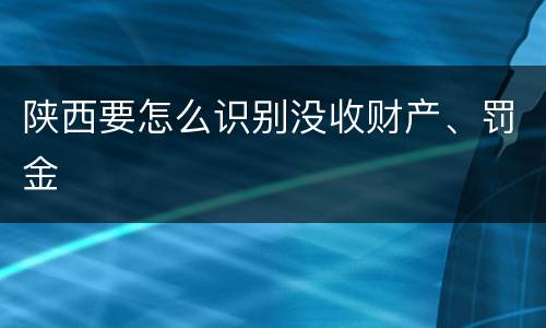 陕西要怎么识别没收财产、罚金