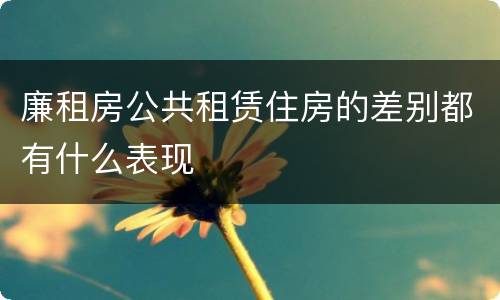 廉租房公共租赁住房的差别都有什么表现