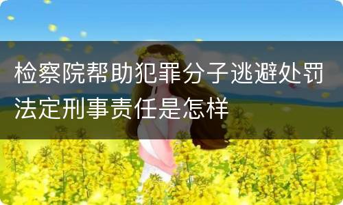 检察院帮助犯罪分子逃避处罚法定刑事责任是怎样