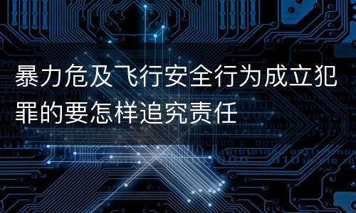 暴力危及飞行安全行为成立犯罪的要怎样追究责任