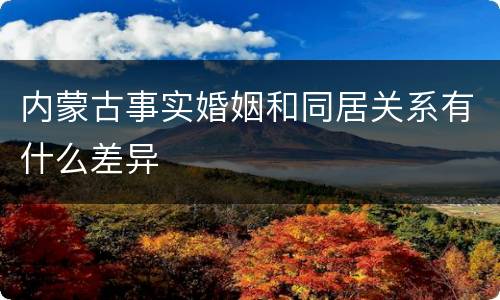 内蒙古事实婚姻和同居关系有什么差异