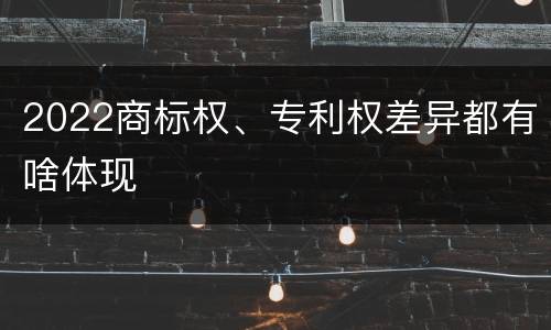 2022商标权、专利权差异都有啥体现