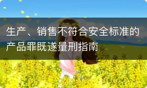 生产、销售不符合安全标准的产品罪既遂量刑指南