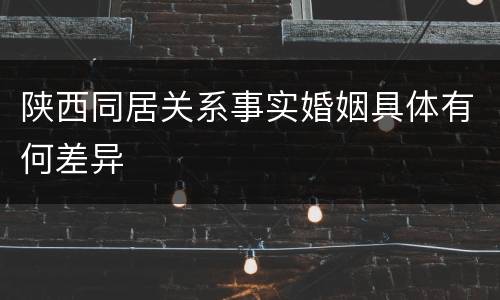 陕西同居关系事实婚姻具体有何差异