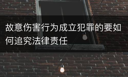 故意伤害行为成立犯罪的要如何追究法律责任