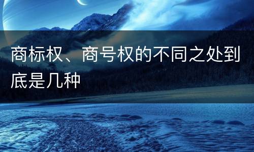 商标权、商号权的不同之处到底是几种