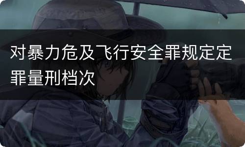 对暴力危及飞行安全罪规定定罪量刑档次