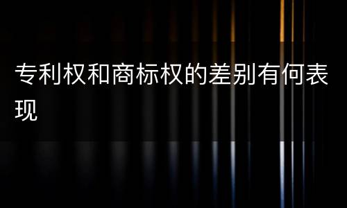 专利权和商标权的差别有何表现