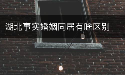 湖北事实婚姻同居有啥区别