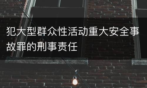 犯大型群众性活动重大安全事故罪的刑事责任