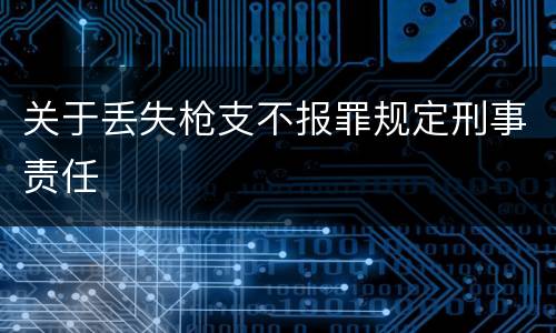关于丢失枪支不报罪规定刑事责任