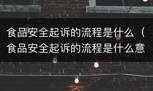 食品安全起诉的流程是什么（食品安全起诉的流程是什么意思）