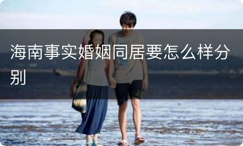 海南事实婚姻同居要怎么样分别