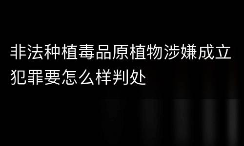 非法种植毒品原植物涉嫌成立犯罪要怎么样判处