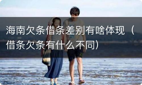 海南欠条借条差别有啥体现（借条欠条有什么不同）
