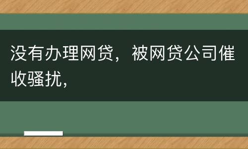 没有办理网贷，被网贷公司催收骚扰，