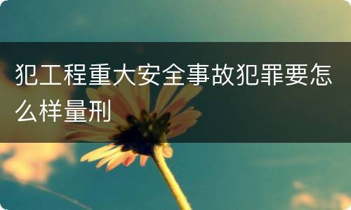 犯工程重大安全事故犯罪要怎么样量刑