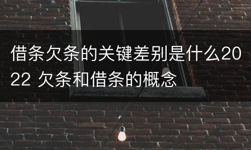 借条欠条的关键差别是什么2022 欠条和借条的概念