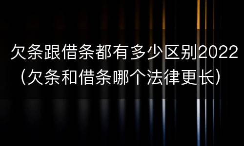 欠条跟借条都有多少区别2022（欠条和借条哪个法律更长）