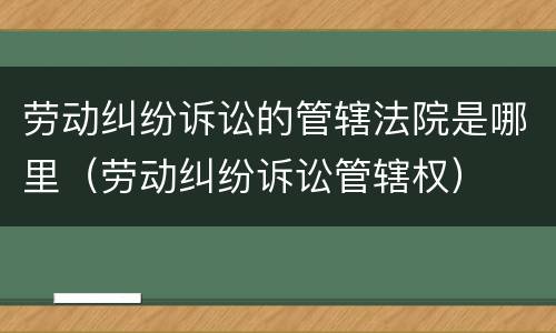 劳动纠纷诉讼的管辖法院是哪里（劳动纠纷诉讼管辖权）