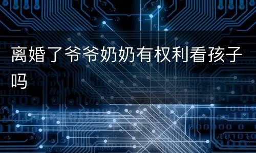 离婚了爷爷奶奶有权利看孩子吗