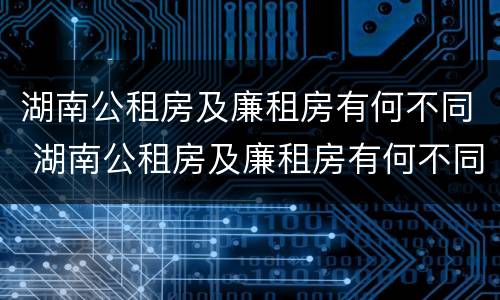湖南公租房及廉租房有何不同 湖南公租房及廉租房有何不同之处
