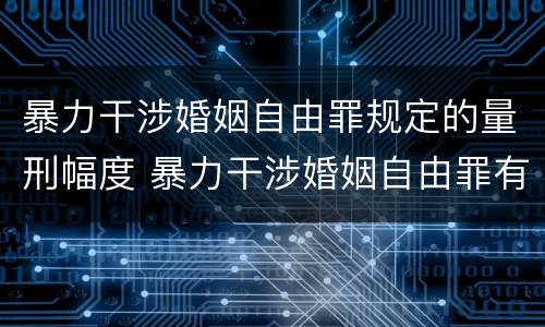 暴力干涉婚姻自由罪规定的量刑幅度 暴力干涉婚姻自由罪有结果加重犯吗