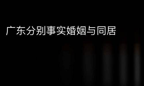 广东分别事实婚姻与同居