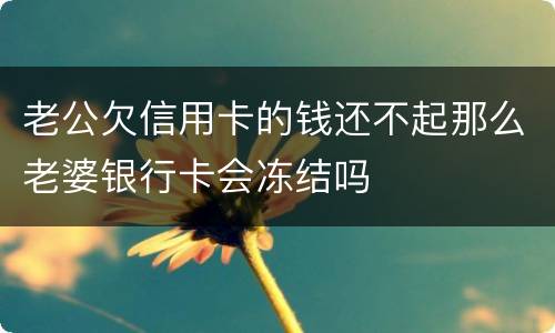 老公欠信用卡的钱还不起那么老婆银行卡会冻结吗