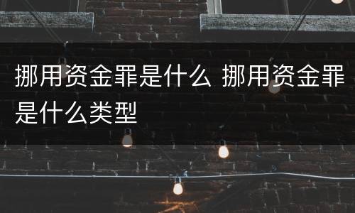 挪用资金罪是什么 挪用资金罪是什么类型