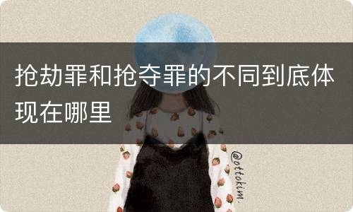抢劫罪和抢夺罪的不同到底体现在哪里