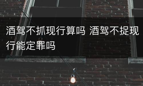 酒驾不抓现行算吗 酒驾不捉现行能定罪吗