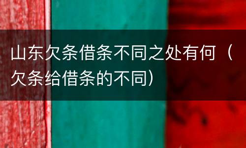山东欠条借条不同之处有何（欠条给借条的不同）