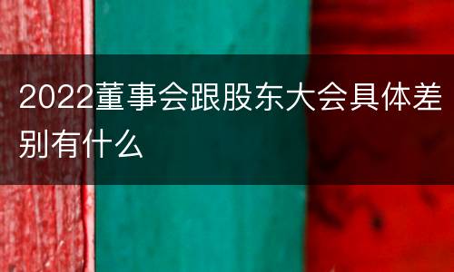 2022董事会跟股东大会具体差别有什么