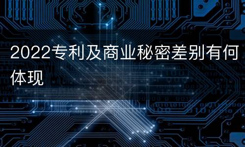 2022专利及商业秘密差别有何体现