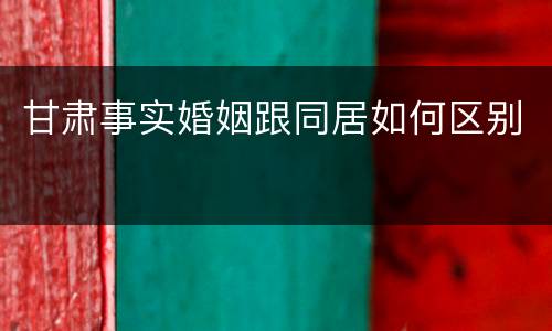 甘肃事实婚姻跟同居如何区别