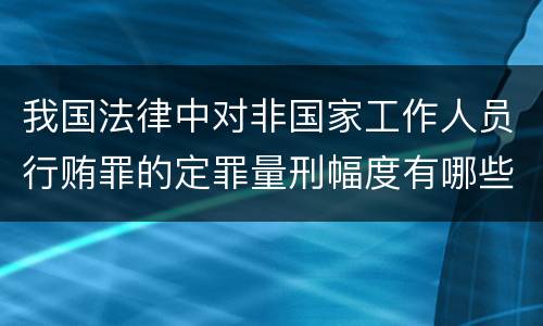 我国法律中对非国家工作人员行贿罪的定罪量刑幅度有哪些