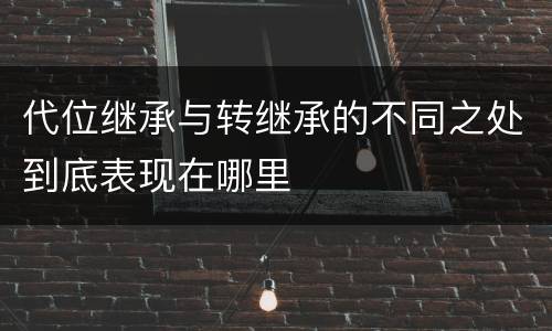 代位继承与转继承的不同之处到底表现在哪里