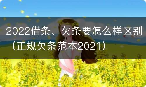 2022借条、欠条要怎么样区别（正规欠条范本2021）