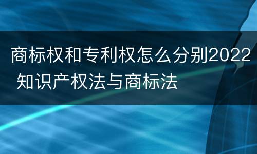 商标权和专利权怎么分别2022 知识产权法与商标法