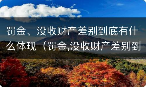 罚金、没收财产差别到底有什么体现（罚金,没收财产差别到底有什么体现吗）