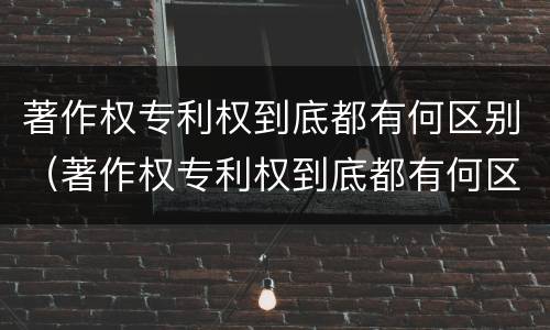 著作权专利权到底都有何区别（著作权专利权到底都有何区别和联系）