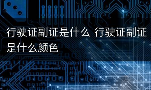 行驶证副证是什么 行驶证副证是什么颜色