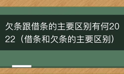 欠条跟借条的主要区别有何2022（借条和欠条的主要区别）